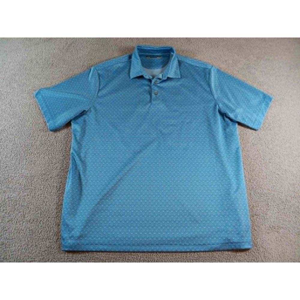 Roundtree & Yorke Performance Golf Polo Shirt Men's 2XT Blue Stretch Moisture